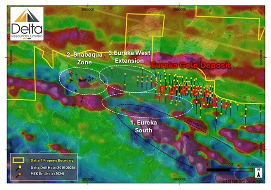 Phase II (2025) drill program – map of high-priority target areas